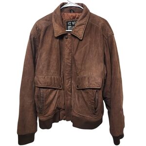 U2‎ Wear Me Out Vintage Mens Brown leather Bomber Jacket size 44